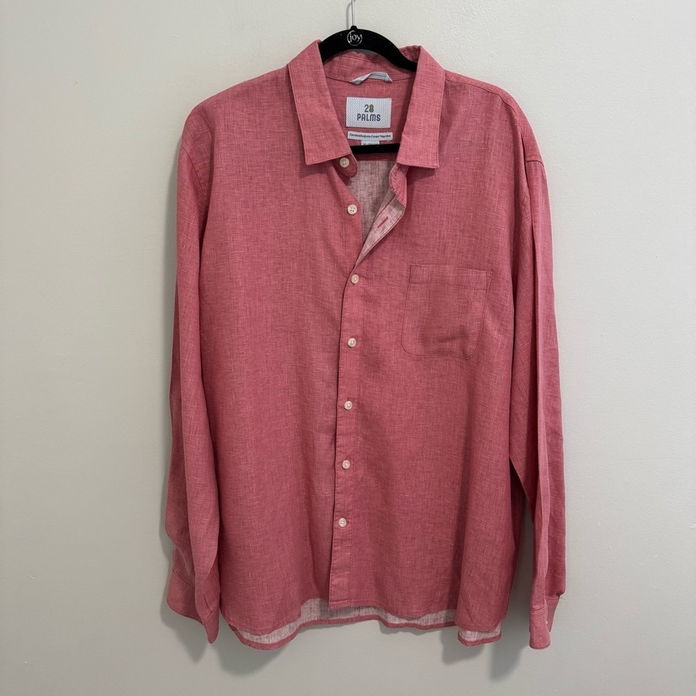 28 Palms Standard Fit 100% Linen Button Down